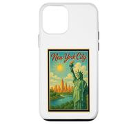 Póster retro vintage de Ellis Island New York City State NY NYC Carcasa para iPhone 12 mini