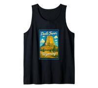 Póster retro vintage de la torre del diablo Wyoming WY US Camiseta sin Mangas