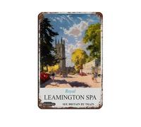 Póster retro vintage de Leamington Spa British Rail Travel Retro Cartel de metal Arte Chic Retro Pintura de Hierro Bar Gente Cueva Cafe Familia Garaje Póster Decoración de Pared 8 x 12 pulgadas (20 x