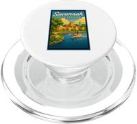 Póster retro vintage de Savannah City Georgia GA Art Graphic PopSockets PopGrip para MagSafe