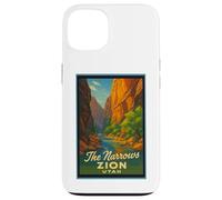 Póster retro vintage The Narrows Utah UT Zion Art Graphic Carcasa para iPhone 13