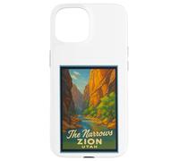 Póster retro vintage The Narrows Utah UT Zion Art Graphic Carcasa para iPhone 15