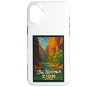 Póster retro vintage The Narrows Utah UT Zion Art Graphic Carcasa para iPhone 16 Plus