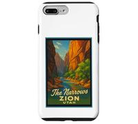Póster retro vintage The Narrows Utah UT Zion Art Graphic Carcasa para iPhone 7 Plus/8 Plus