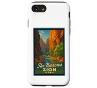 Póster retro vintage The Narrows Utah UT Zion Art Graphic Carcasa para iPhone SE (2020) / 7 / 8