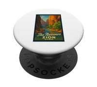 Póster retro vintage The Narrows Utah UT Zion Art Graphic PopSockets PopGrip Adhesivo
