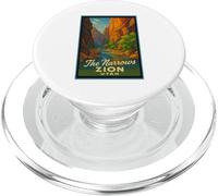 Póster retro vintage The Narrows Utah UT Zion Art Graphic PopSockets PopGrip para MagSafe