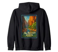 Póster retro vintage The Narrows Utah UT Zion Art Graphic Sudadera con Capucha