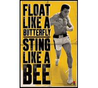 Poster Revolution - Póster de Mohamed Ali, diseño con inscripción "Float Like a Butterfly, Sting Like a Bee" (61 x 91 cm)