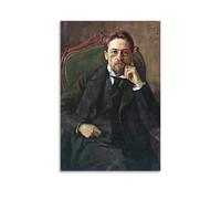 Póster ruso del siglo XX, escritores de cuentos cortos Anton Chéjov, 2 pósteres, pintura en lienzo, arte para pared, sala de estar, pósteres, pintura de 40 x 60 cm