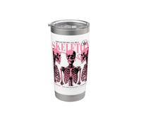 Póster sarcástico divertido de semitono sarcástico de anatomía esqueleto rosa gótico Vaso térmico de acero inoxidable de doble pared