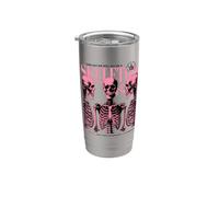 Póster sarcástico divertido de semitono sarcástico de anatomía esqueleto rosa gótico Vaso térmico de acero inoxidable de doble pared