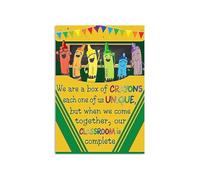 poster School Counseling Office Decor, We Are A Box of Crayons Diversity Poster, Gift for Teachers & Educators Wall Art (Framed,08x12inch(20x30cm))
