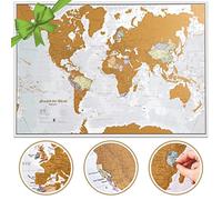 Póster Scratch the World®, rasca tu mapa del mundo, con cartografía detallada, tamaño grande, 84,5 x 59,7 cm