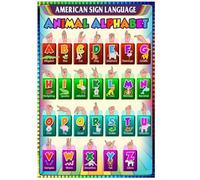 poster Sign Language Alphabet ABC Poster for Kids - Educational Classroom Wall Art for Toddlers Preschool Kindergarten - Homeschool Learning Decor Chart(Unframed,12x18inch(30x45cm))