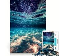 Póster Surrealista Corazón del Mar Estrellado Rompecabezas de 1000 Piezas para Adolescentes Juguete cognitivo Ocio Suave Montaje de Patrones Pieza de Bellas Artes 50x75cm