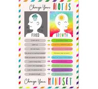 poster Teacher Must Haves: Growth Mindset Posters - Laminated Positive Sayings for Bulletin Board & Classroom Management(Unframed,08x12inch(20x30cm))