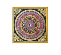Póster tibetano de Om Mane Padme Hum Mantra Mandala Thangka Póster Arte Impresión de pared Pintura Póster Colgante Decoración Familiar 40 x 40 cm