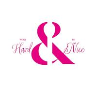 Póster tipográfico con frase "Trabaja duro y sé amable" Calcomanías de pared de PVC 30x50.4cm Cultura del tatuaje Rosa roja