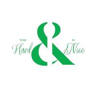 Póster tipográfico con frase "Trabaja duro y sé amable" Calcomanías de pared de PVC 30x50.4cm Varios tamaños Verde