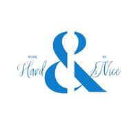 Póster tipográfico con frase "Trabaja duro y sé amable" Calcomanías de pared de PVC 54x90.8cm No daña la superficie de la pared Azul