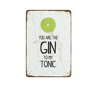 Póster tipográfico de pared con texto en inglés «You are The Gin to My Tonic» con texto en inglés «You are The Gin to My Tonic» con texto en inglés «You are The Gin to My Tonic» para novio, novia