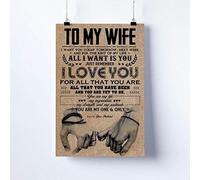 Póster 'To My Wife' - Regalo Único para Aniversario, Boda y Decoración del Hogar - Cartel de Metal Divertido 8x12 Pulgadas