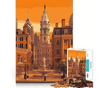 Póster turístico de Filadelfia, Rompecabezas de 1000 Piezas para Adultos, Juguete Inteligente, Divertido y silencioso, Borde Liso, Regalo para Festivales (38x52cm)