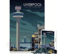 Póster turístico de Liverpool para Adultos,Rompecabezas de 1000 Piezas,Bienestar Mental,Ocio y Placer,Bordes definidos, Navidad (50x75cm)