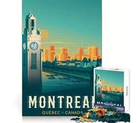 Póster turístico de Montreal para Adultos,Rompecabezas de 1000 Piezas,Bienestar Mental,Ocio y Placer,Bordes definidos, Navidad (50x75cm)