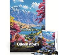 Póster turístico de Queenstown,Nueva Zelanda Rompecabezas para Adultos de 1000 Piezas para ejercitar la Memoria y Disfrutar del Ocio Cierre Seguro Regalo Creativo (38x52cm)