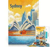 Póster turístico de Sídney, Rompecabezas de 1000 Piezas para Adolescentes, Juguete para desafiar la Mente, pasatiempo Relajante, Corte preciso, Bonito Regalo 38x26cm