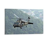 Póster UH-60 Black Hawk Militar Helicóptero Cañonera Aviones de combate (11) Lienzo de pintura para pared de sala de estar, pósteres 16