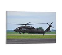 Póster UH-60 de helicóptero militar Black Hawk Gunship Fighter Aircraft (1) impresión artística para pared, póster de lienzo, obras de arte R