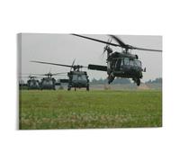 Póster UH-60 de helicóptero militar Black Hawk Gunship Fighter Aircraft (16) impresión fotográfica artística en lienzo para decoración moderna del hogar