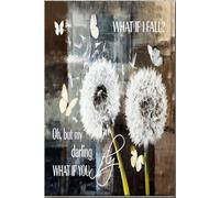 Póster vintage "Cariño, ¿qué pasaría si volaras?", decoración de pared, regalo para amantes de la naturaleza, mariposas, flores, diente de león, jardinero, lienzo, galería, envuelto, enmarcado