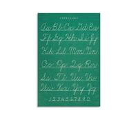 poster Vintage Chalkboard Cursive Alphabet Print, Rustic Green Distressed Poster for Farmhouse Decor & Homeschool(Unframed,12x18inch(30x45cm))