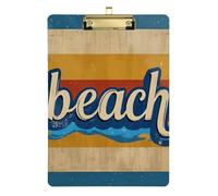 Póster vintage con diseño de rayas de playa, portapapeles de enfermería de plástico para oficina de policía, enfermeras, entrenadores de fútbol, tablas para escribir, tamaño 9 x 12 pulgadas