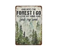 Póster vintage con texto en inglés "And Into The Forest I Go to Lose My Mind and Find My Soul - Póster vintage de bosque para decoración del hogar, regalo ideal Chpos1, decoración de pared vintage
