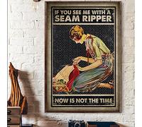 Póster vintage de aluminio con texto en inglés "If You See Me with A Seam Ripper Now is Not The Time Crafting Knitting Poster" de metal y aluminio, 20,3 x 30,5 cm, decoración de pared
