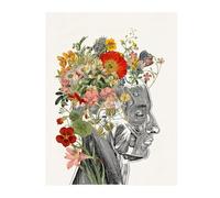 Póster Vintage de anatomía humana, órganos florales médicos botánicos, lienzo corazón y pulmón, pintura artística impresa, decoración pared, regalos navidad(B-No frame,5x8cm-2x3in)