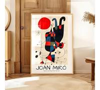 Póster vintage de arte abstracto de Joan Miró, pintura en lienzo, impresión para habitación, hogar, cocina, bar, cafetería, decoración de pared (50 x 70 cm, sin marco)