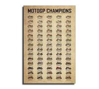 Póster vintage de Campeones del Mundo de la historia de Moto GP, póster de Moto GP, póster de motos y campeones de Moto GP, póster impreso en lienzo de Valentino Rossi para decoración de dormitorio,