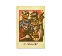 Póster Vintage de Gorillaz Banda de Música para Habitación, Arte de Pared Estético en Lienzo, Decoración de Dormitorio 30x45 cm (12x18 pulgadas)