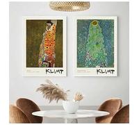 Póster vintage de Gustav Klimt "Jardín de la Cabaña de la Doncella" en lienzo, pintura clásica para pared, decoración del hogar (30 x 45 cm, 2 piezas sin marco)