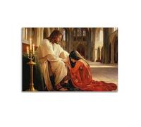 Póster vintage de Jesús y María Magdalena para sala de estar, oficina, decoración moderna de dormitorio familiar, póster (1) 20 x 30 cm