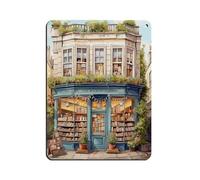 Póster vintage de librería retro, cartel de metal de estaño, arte elegante, retro, pintura de hierro, bar, cueva, cafetería, familia, garaje, póster decorativo de pared, 30 x 40 cm