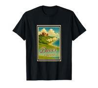Póster vintage de los años 50, Dover Cliffs City England UK Camiseta