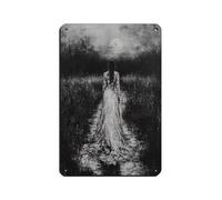 Póster vintage de metal con texto en inglés "Into Dark Waters" (20 x 30 cm)