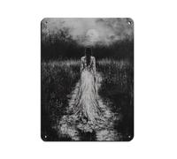 Póster vintage de metal con texto en inglés "Into Dark Waters" (30 x 40 cm)